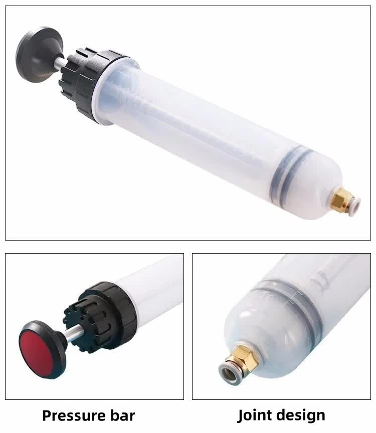 200ml Fluid Extractor & Transfer Pump - Manual Oil Syringe with Extension Tubes for Automotive Brake, Gear & Power Steering Fluids - Heavy Duty Suction Tool - Image 9