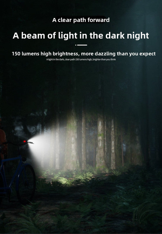 USB Rechargeable Mini Bike Light Front & Rear Combo - 150 Lumen LED High Brightness Safety Lamp for Cycling - IPX8 Waterproof Aluminium Helmet & Handlebar Light - Black - Image 4