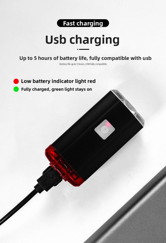 USB Rechargeable Mini Bike Light Front & Rear Combo - 150 Lumen LED High Brightness Safety Lamp for Cycling - IPX8 Waterproof Aluminium Helmet & Handlebar Light - Black - Image 6
