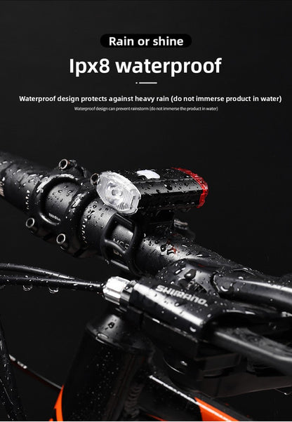 USB Rechargeable Mini Bike Light Front & Rear Combo - 150 Lumen LED High Brightness Safety Lamp for Cycling - IPX8 Waterproof Aluminium Helmet & Handlebar Light - Black - Image 8