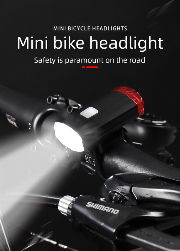 2 PCS USB Rechargeable Mini Bike Lights - Aluminium LED Front & Rear Safety Lamp Set - 150 Lumen High Brightness Flashlight for Helmet & Handlebar - IPX8 Waterproof - Black - Image 2