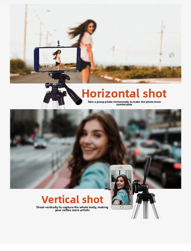 110cm Lightweight Camera & Phone Tripod Stand - Portable Aluminium Travel Tripod with 3-Way Head, Bubble Level & Universal Smartphone Holder - 3110 Adjustable Mount for Live Stream & Vlogging - Black and Silver - Image 8