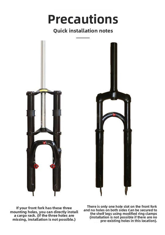 Universal Aluminium Bicycle Front Rack Carrier with Mounting Hose Clamps for MTB Fork Cargo Shelf Black - Image 2