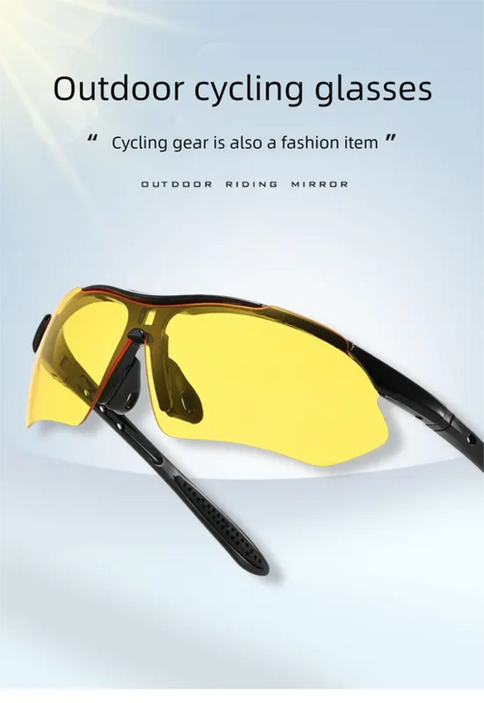 3 PCS Outdoor Cycling Sunglasses Sports Glasses Set Night Vision Yellow Brown Grey Lenses Running Fishing Driving UV Protection Unisex - Image 2