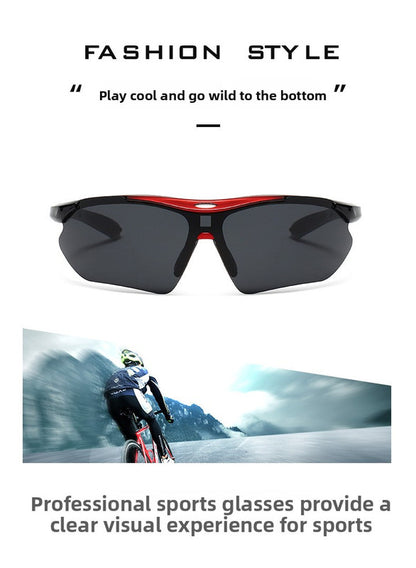 3 PCS Outdoor Cycling Sunglasses Sports Glasses Set Night Vision Yellow Brown Grey Lenses Running Fishing Driving UV Protection Unisex - Image 3