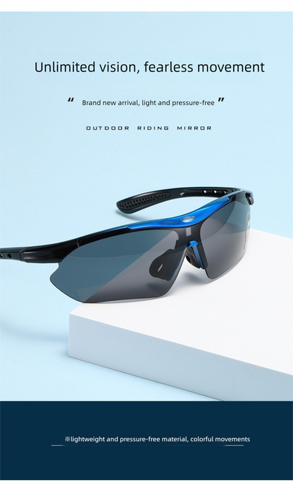3 PCS Outdoor Cycling Sunglasses Sports Glasses Set Night Vision Yellow Brown Grey Lenses Running Fishing Driving UV Protection Unisex - Image 4