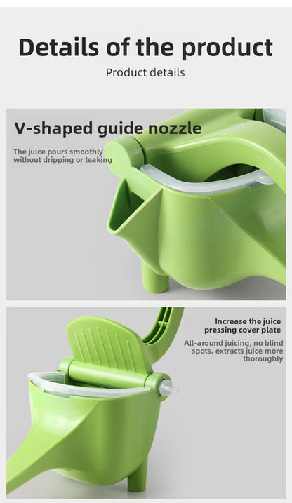 Manual Fruit Juicer Hand Press Citrus Squeezer Lemon Orange Lime Extractor Portable Food Grade PP Green Easy Clean Detachable for Home Camping - Image 4