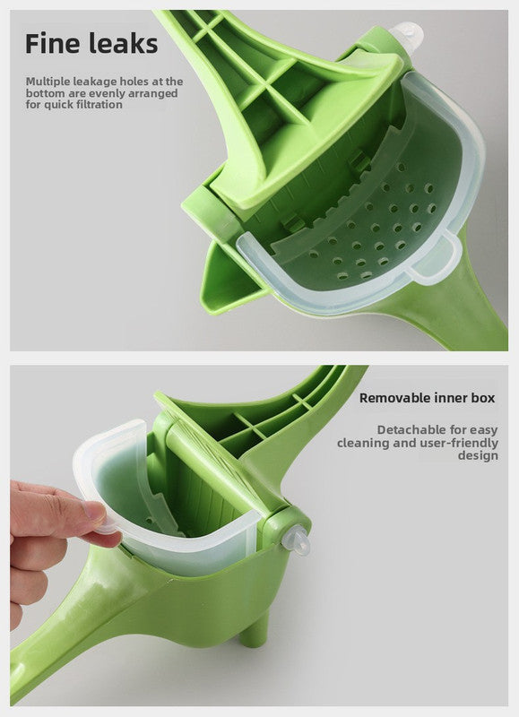 Manual Fruit Juicer Hand Press Citrus Squeezer Lemon Orange Lime Extractor Portable Food Grade PP Green Easy Clean Detachable for Home Camping - Image 5
