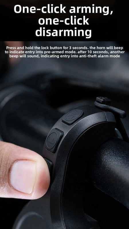 130dB Electric Bike Horn with Anti-Theft Alarm Electronic Bicycle Bell USB Rechargeable Waterproof Adjustable Volume Vibration Sensor for MTB Road Scooter Black - Image 3