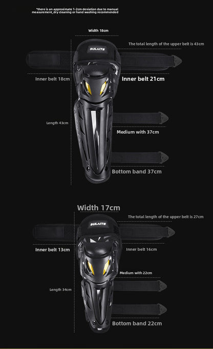 SULAITE CE Level 1 Certified Motorcycle Knee Pads Long Shin Guards Grey Motocross Armour Quick Release Hard Shell for Dirt Bike Racing - Image 3