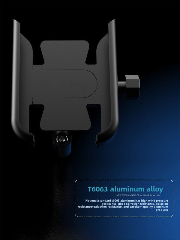 New M3 Aluminium Motorcycle Phone Holder Rearview Mirror Mount 360 Rotation Anti-Shake Metal Bracket for Scooter Motorbike 4-7 Inch Phones Black - Image 5