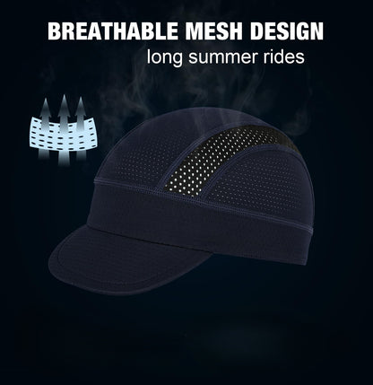 White Mesh Cycling Cap Under Helmet Liner Breathable Skull Cap with Flip Up Brim Sun Shade Moisture Wicking Hat for Bike Running Fits 55-60cm - Image 4