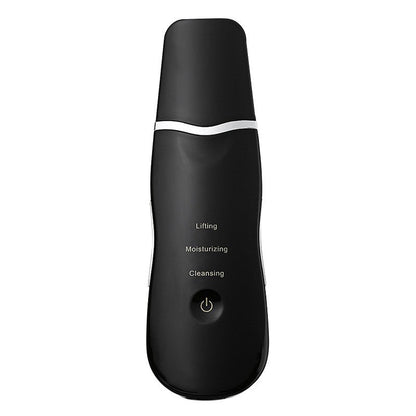 Ultrasonic Skin Scrubber Facial Spatula Blackhead Remover & Pore Cleaner with Ion EMS Lifting Mode Rechargeable Beauty Tool Black