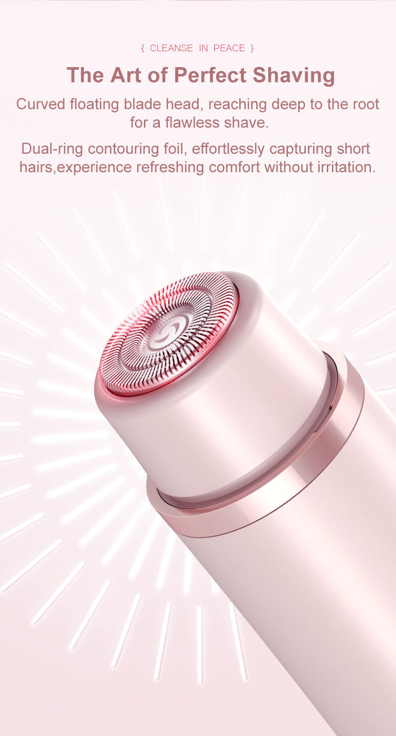 2-in-1 Electric Lady Shaver & Bikini Trimmer Dual Head Waterproof Wet & Dry Body Hair Remover Cordless Razor for Face Legs Underarms White - Image 5