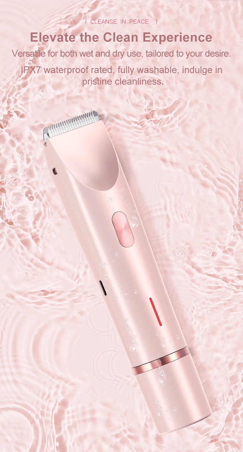 2-in-1 Electric Lady Shaver & Bikini Trimmer Dual Head Waterproof Wet & Dry Body Hair Remover Cordless Razor for Face Legs Underarms White - Image 6