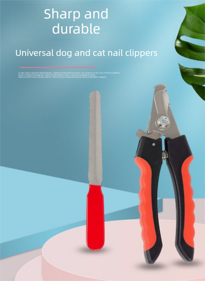 Pet Nail Clippers & File Set for Small Dogs Cats Stainless Steel Claw Trimmer with Safety Guard Non-Slip Handle Grooming Tool White & Blue - Image 2