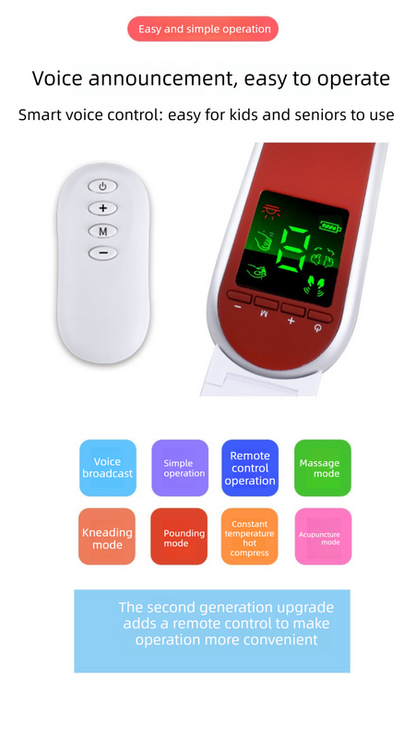 Electric EMS V-Face Shaping Massager Microcurrent Facial Lifting Device Double Chin Reducer with Remote Control & Heating Red - Image 2