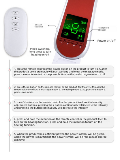 Electric EMS V-Face Shaping Massager Microcurrent Facial Lifting Device Double Chin Reducer with Remote Control & Heating Red - Image 4