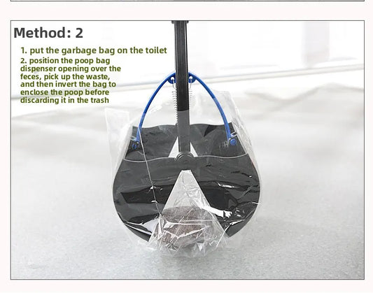Super Long 80cm Foldable Pet Pooper Scooper Heavy Duty Dog Waste Picker No Bending Jaw Clamp with Dispenser & Bags Purple - Image 4