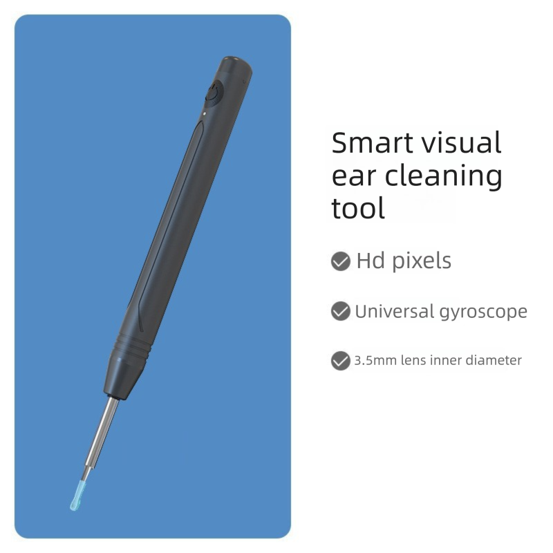 Smart Visual Ear Wax Removal Tool with HD Camera WiFi Wireless Otoscope Ear Cleaner 3.5mm Ultra Slim Lens for iPhone Android White - Image 3