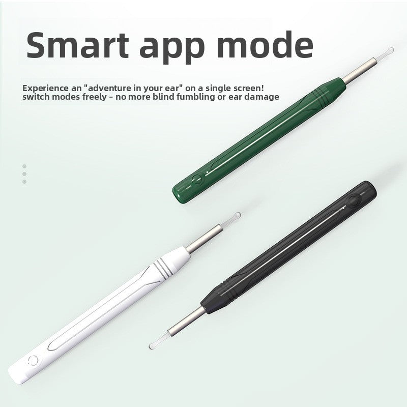 Smart Visual Ear Wax Removal Tool with HD Camera WiFi Wireless Otoscope Ear Cleaner 3.5mm Ultra Slim Lens for iPhone Android White - Image 4