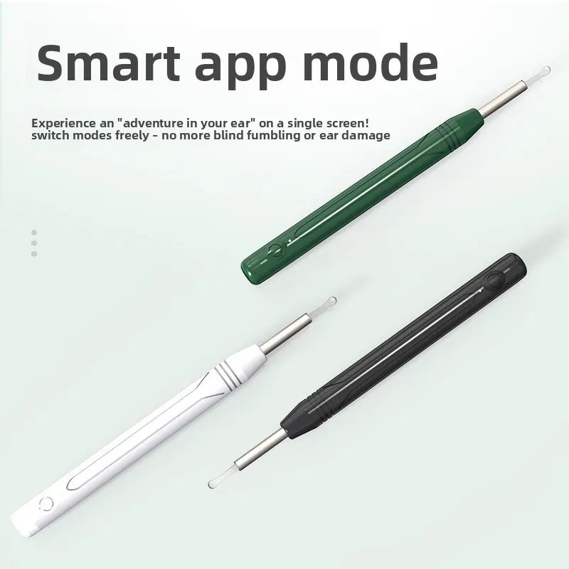 Smart Visual Ear Wax Removal Tool with HD Camera WiFi Wireless Otoscope Ear Cleaner 3.5mm Ultra Slim Lens for iPhone Android White - Image 4
