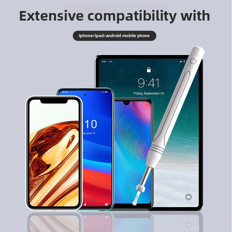 Smart Visual Ear Wax Removal Tool with HD Camera WiFi Wireless Otoscope Ear Cleaner 3.5mm Ultra Slim Lens for iPhone Android White - Image 6