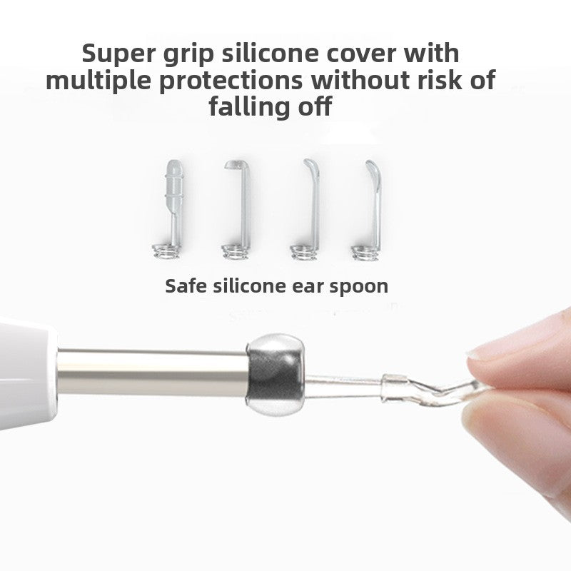 Smart Visual Ear Wax Removal Tool with HD Camera WiFi Wireless Otoscope Ear Cleaner 3.5mm Ultra Slim Lens for iPhone Android White - Image 8