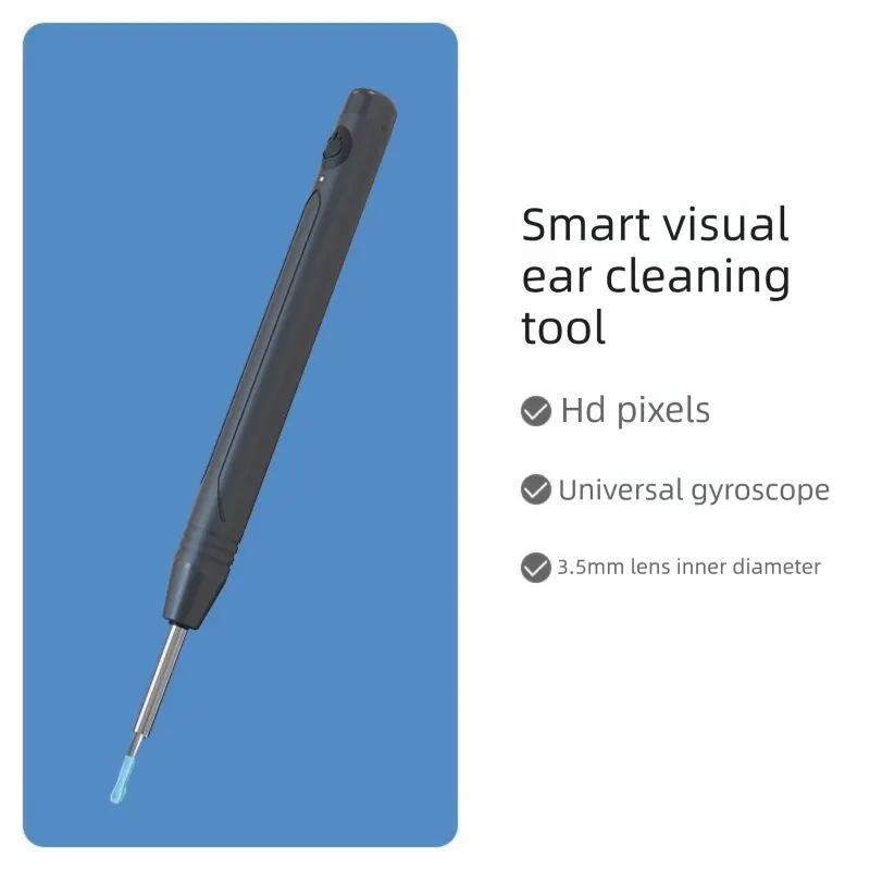 Smart Visual Ear Wax Removal Tool with HD Camera WiFi Wireless Otoscope Ear Cleaner 3.5mm Ultra Slim Lens for iPhone Android Green - Image 3