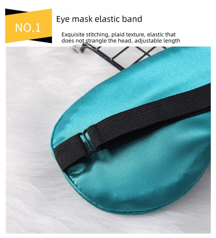 3 PCS Silky Satin Sleep Mask Set Cute Eyelash Design Soft Light Blocking Eye Cover with Adjustable Strap for Travel Nap Navy Rose Pink - Image 2