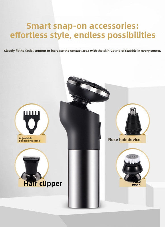 Electric Shaver for Men 3D Rotary Razor Wet and Dry Waterproof USB Rechargeable LED Display Travel Lock Gift Box Blue - Image 4