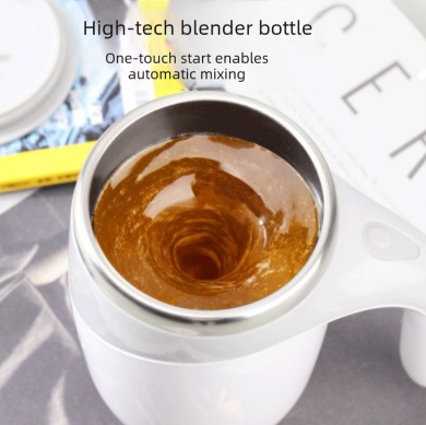 Automatic Self Stirring Coffee Mug 380ml Magnetic Mixing Cup 304 Stainless Steel AAA Battery Operated Travel Tumbler for Hot Chocolate Tea Office Home Grey - Image 2