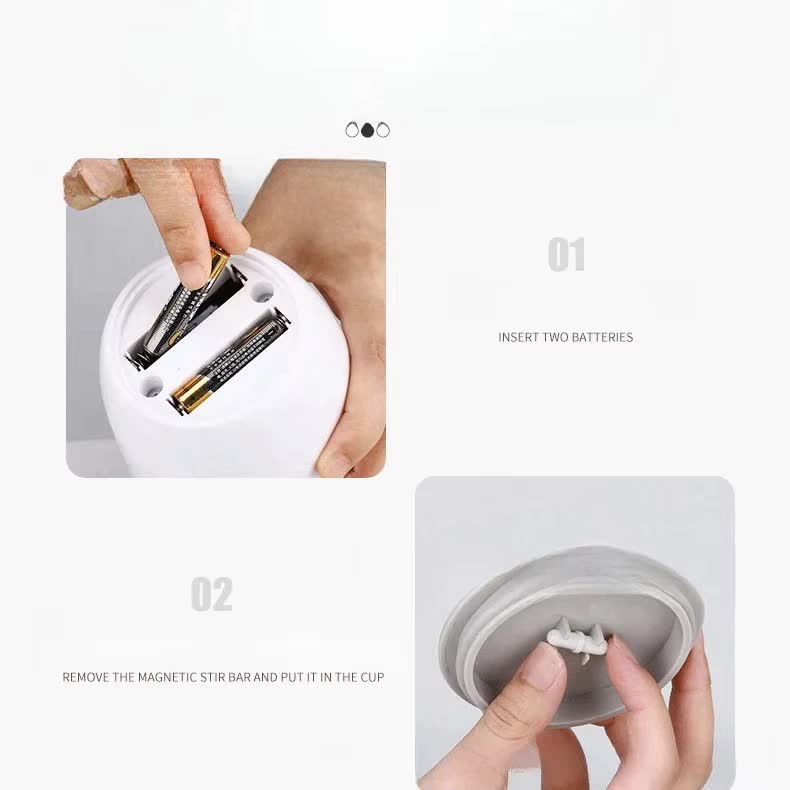 Automatic Self Stirring Coffee Mug 380ml Magnetic Mixing Cup 304 Stainless Steel AAA Battery Operated Travel Tumbler for Hot Chocolate Tea Office Home Grey - Image 4