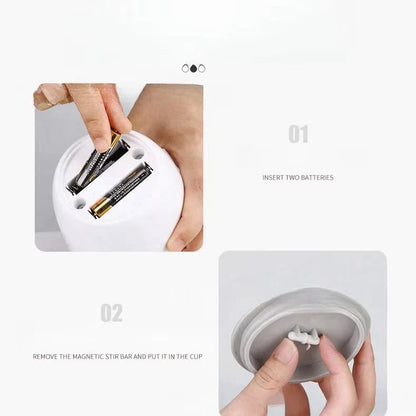Automatic Self Stirring Coffee Mug 380ml Magnetic Mixing Cup 304 Stainless Steel AAA Battery Operated Travel Tumbler for Hot Chocolate Tea Office Home Grey - Image 4