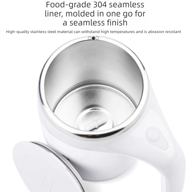 Automatic Self Stirring Coffee Mug 380ml Magnetic Mixing Cup 304 Stainless Steel AAA Battery Operated Travel Tumbler for Hot Chocolate Tea Office Home Grey - Image 6