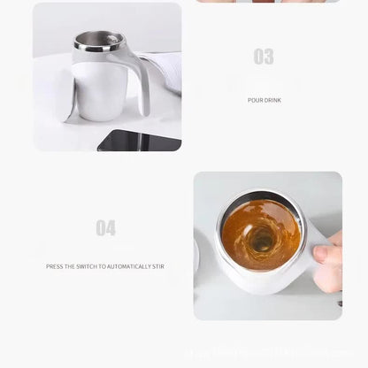 Automatic Self Stirring Coffee Mug 380ml Magnetic Mixing Cup 304 Stainless Steel AAA Battery Operated Travel Tumbler for Hot Chocolate Tea Office Home Coffee - Image 5