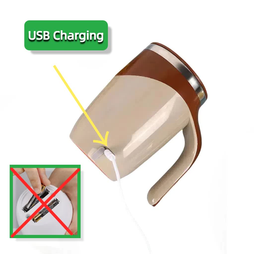 Rechargeable Automatic Self Stirring Mug USB Magnetic Mixing Cup 304 Stainless Steel Electric Coffee Tumbler for Travel Office Coffee - Image 3
