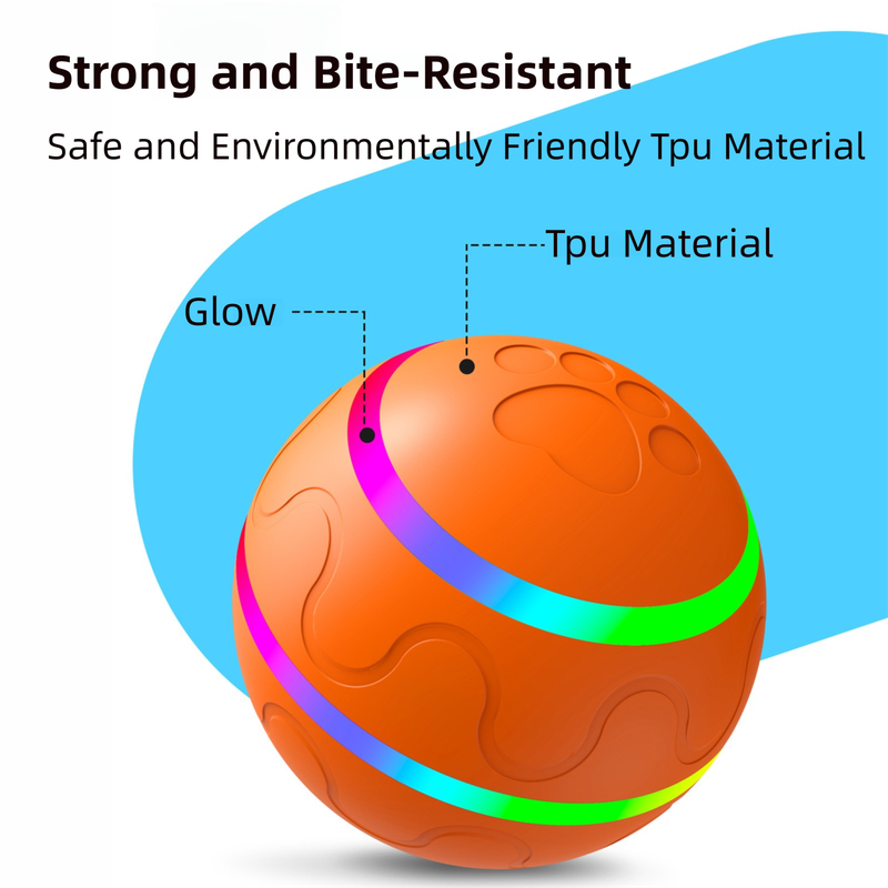 Yellow Durable TPU Smart Interactive Electric Pet Toy Ball - Automatic Bouncing Dog & Cat Chew Toy, Shaking Smart Activated - Image 2