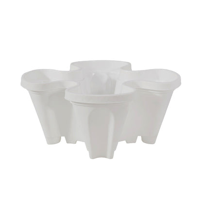 White 3-Tier Stackable Strawberry & Vegetable Planter with Mobile Wheel Tray - Space-Saving Vertical Gardening System - Image 6