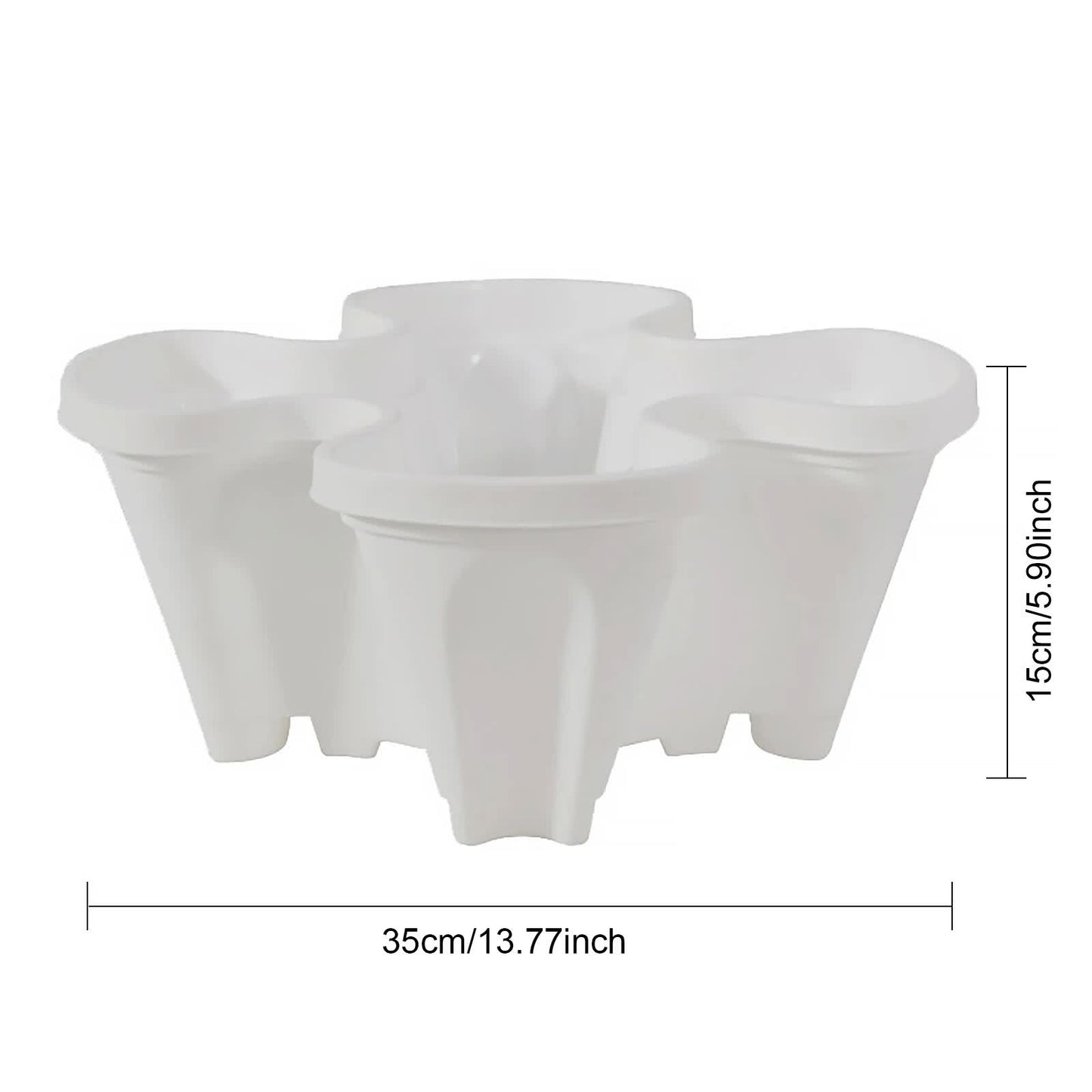 White 3-Tier Stackable Strawberry & Vegetable Planter with Mobile Wheel Tray - Space-Saving Vertical Gardening System - Image 8