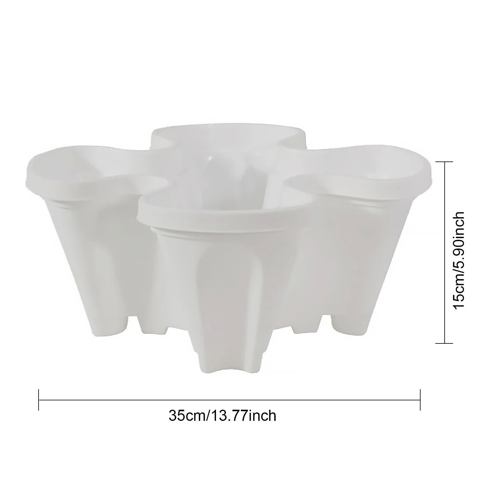 White 3-Tier Stackable Strawberry & Vegetable Planter with Mobile Wheel Tray - Space-Saving Vertical Gardening System - Image 8