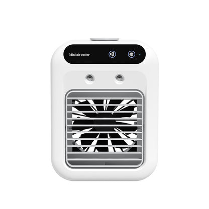 Portable 500ml Large-Capacity Air Cooler Fan - 9-Blade Strong Wind & Wide-Angle Oscillation, Easy Top-Fill Desktop Evaporative Humidifier