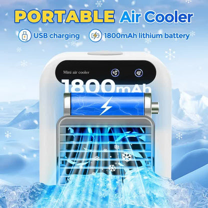 Portable 500ml Large-Capacity Air Cooler Fan - 9-Blade Strong Wind & Wide-Angle Oscillation, Easy Top-Fill Desktop Evaporative Humidifier - Image 4
