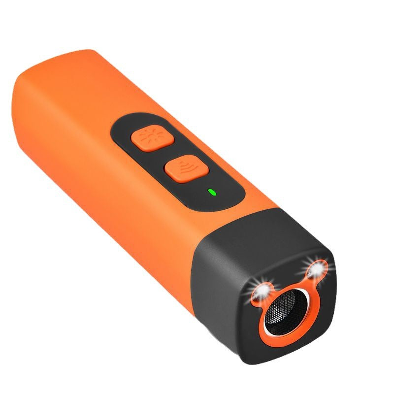 Portable Single-Head Ultrasonic Dog Repeller & Trainer with LED Flashlight - Multi-Function Pet Safety Device for Outdoors