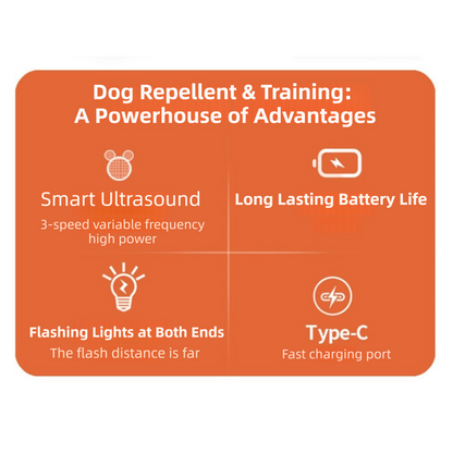 Portable Single-Head Ultrasonic Dog Repeller & Trainer with LED Flashlight - Multi-Function Pet Safety Device for Outdoors - Image 2