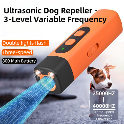 Portable Single-Head Ultrasonic Dog Repeller & Trainer with LED Flashlight - Multi-Function Pet Safety Device for Outdoors - Image 3