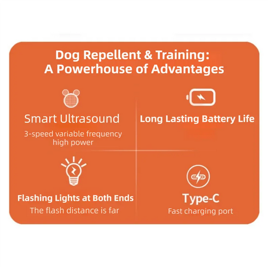 Portable Double-Head Mech Model Ultrasonic Dog Repeller & Trainer with LED Flashlight - Multi-Function Pet Safety Device for Outdoors - Image 3