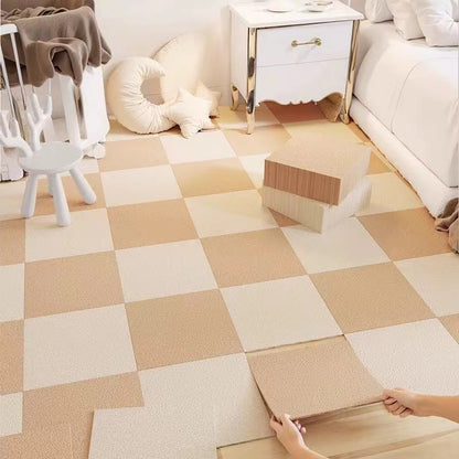 16 Pack Off-White Durable & Soft Self-Adhesive Carpet Tiles(30x30cm) - Interlocking Non-Slip Square Floor Mat for Bedroom, Office & Living Room - Image 5