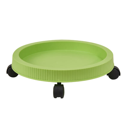Green 3-Tier Stackable Strawberry & Vegetable Planter with Mobile Wheel Tray - Space-Saving Vertical Gardening System - Image 9
