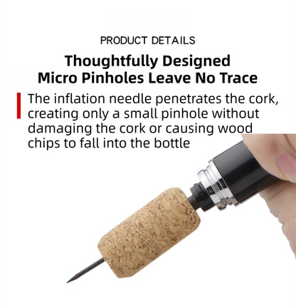 Black Pen-Style Air Pressure Wine Bottle Opener with Vacuum Wine Stopper Set - Effortless Cork Removal for Home & Champagne Party - Image 2